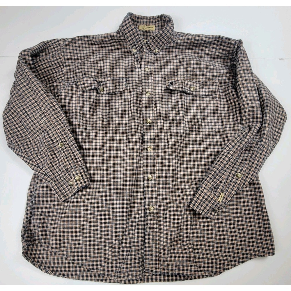 Browning Super Natural Navy Flannel Check 2XL Long Sleeve Men's(100% Cotton)